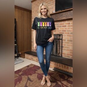 NWT “For Peeps Sake” Black T-Shirt Quality Soft Cotton